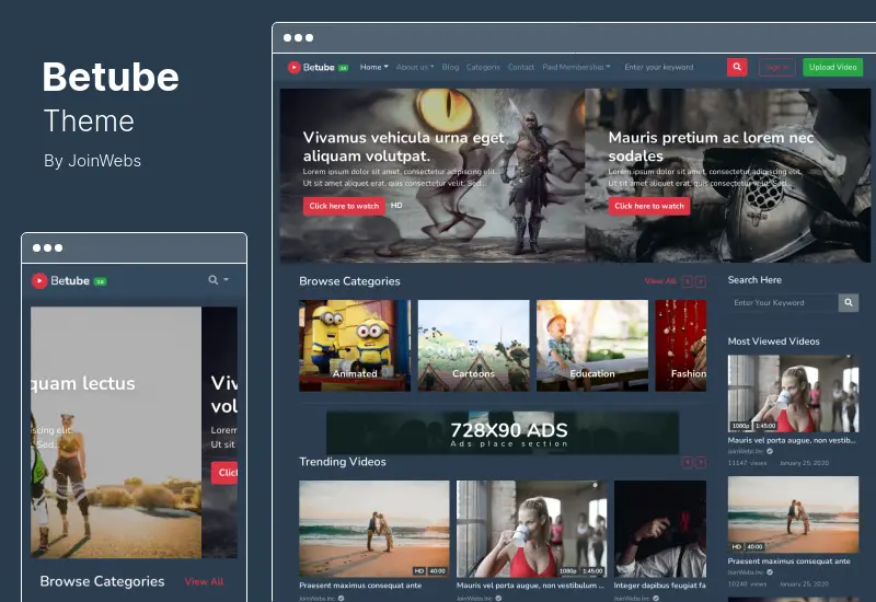 Betube Theme - Video WordPress Theme