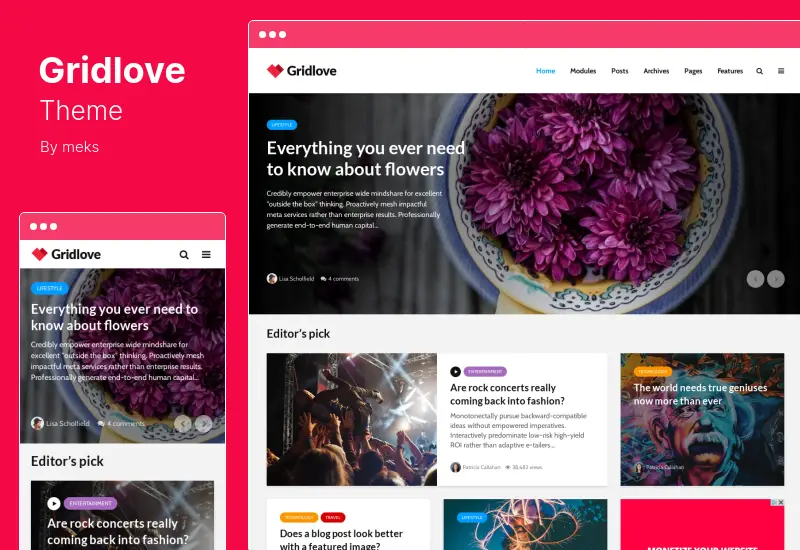 Gridlove Theme - News Portal & Magazine WordPress Theme