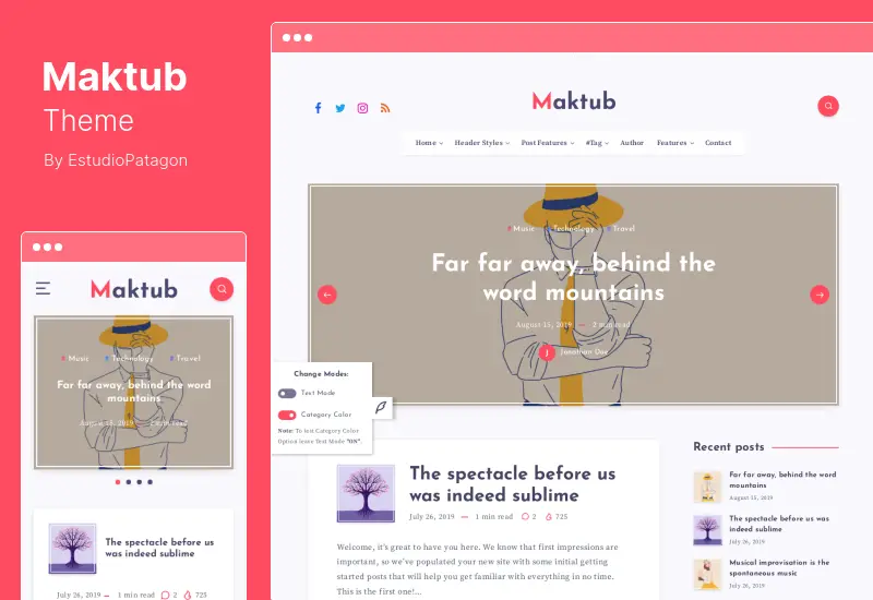 Maktub Theme - Minimal & Lightweight Blog for WordPress Theme