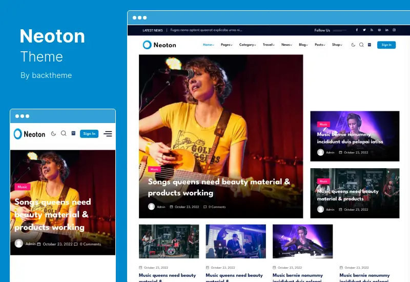 Neoton Theme - News Magazine WordPress Theme