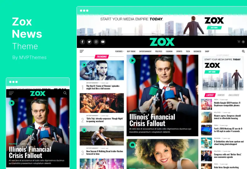 Zox News Theme - Professional News & Magazine WordPress Theme