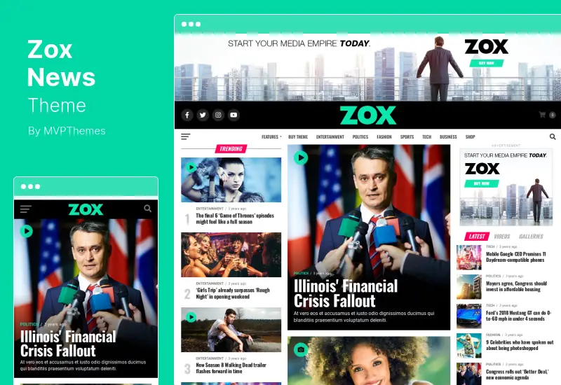 Zox News Theme - Professional WordPress News  Magazine Theme