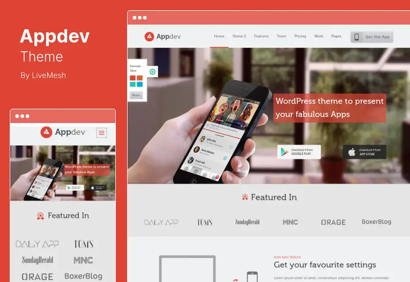 Appdev Theme - Mobile App Showcase WordPress Theme