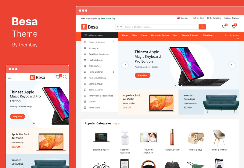 Besa Theme - Elementor Marketplace WooCommerce Theme