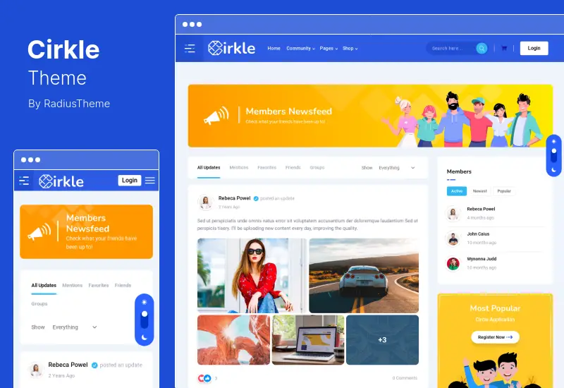 Cirkle – Social Networking WordPress Theme - RadiusTheme