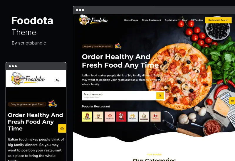 Foodota Theme - Online Food Delivery WordPress Theme