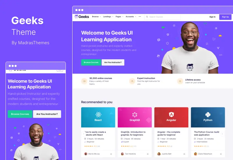 Geeks Theme - Online Learning Marketplace WordPress Theme