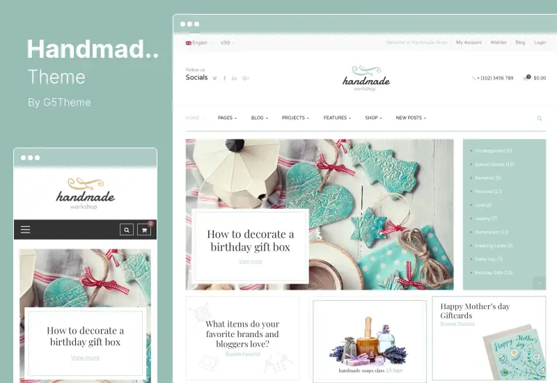 Handmade Theme - Shop WordPress and WooCommerce Theme