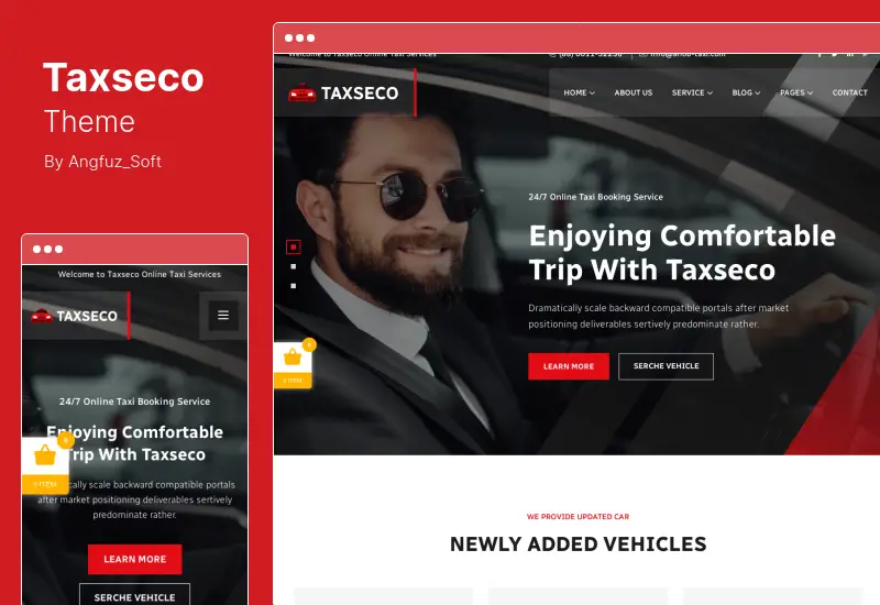 Taxseco Theme - Online Taxi Service WordPress Theme