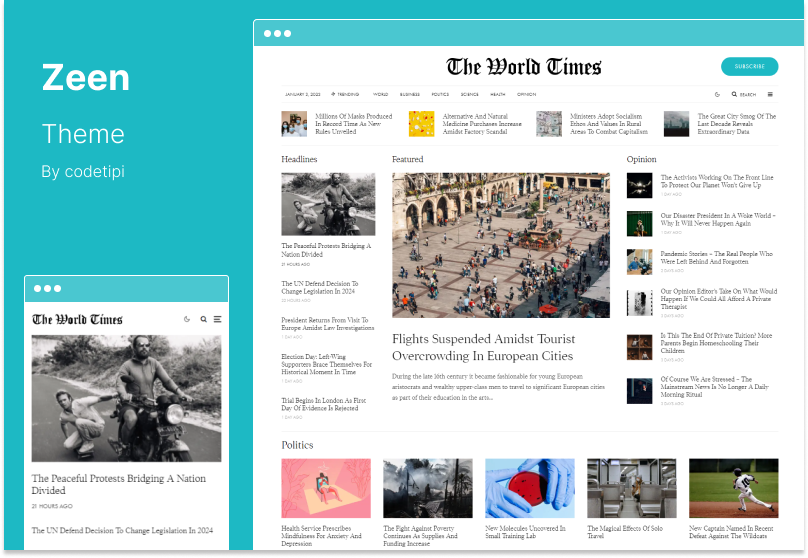 Zeen Theme - Newspaper Magazine News Blog WordPress Theme