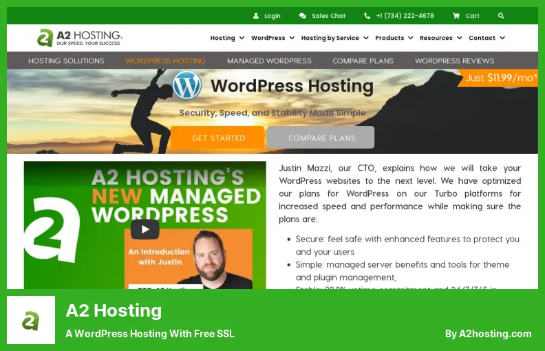 A2 Hosting - a WordPress Hosting With Free SSL