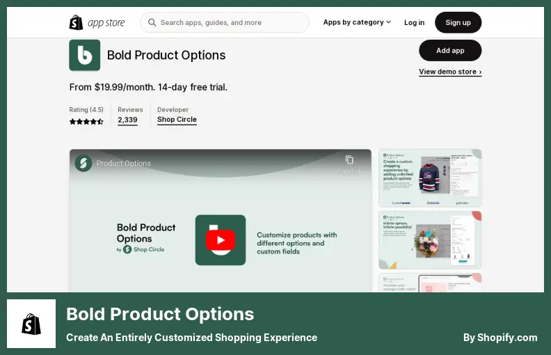 Bold Product Options - Create an Entirely Customized Shopping Experience
