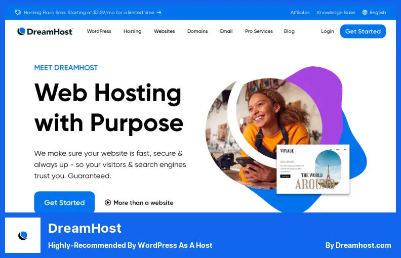 DreamHost - Highly-Recommended by WordPress as a Host