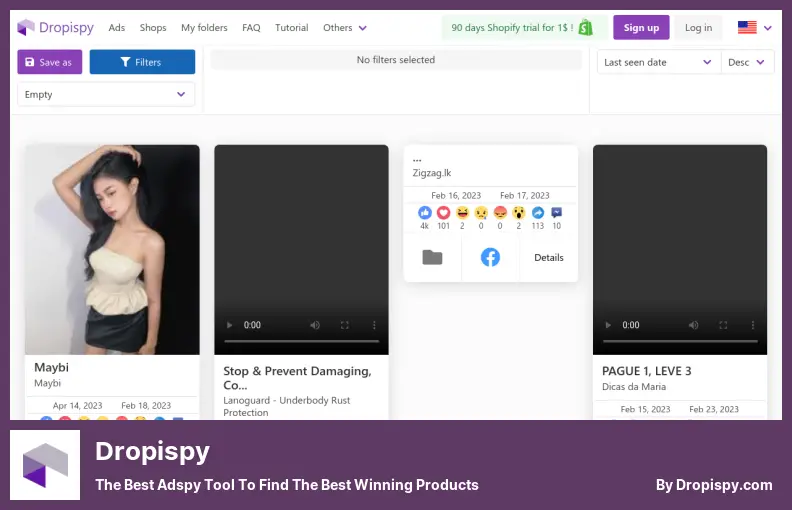 Dropispy - The Best Adspy Tool to Find The Best Winning Products