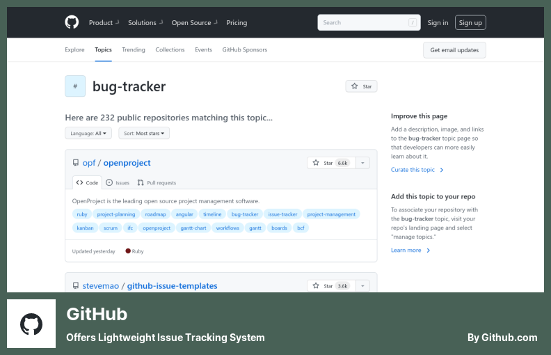 GitHub - Offers Lightweight Issue Tracking System