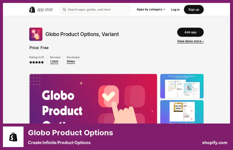 Globo Product Options - Create Infinite Product Options