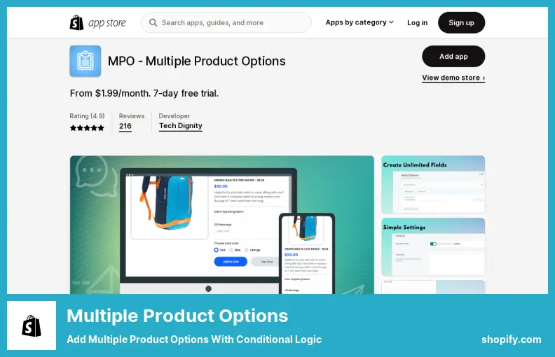Multiple Product Options - Add Multiple Product Options With Conditional Logic