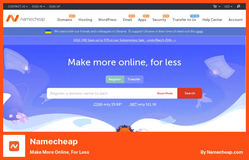 Namecheap - Make More Online, for Less