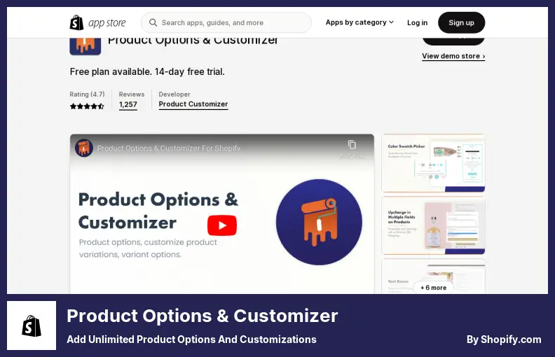 Product Options & Customizer - Add Unlimited Product Options and Customizations