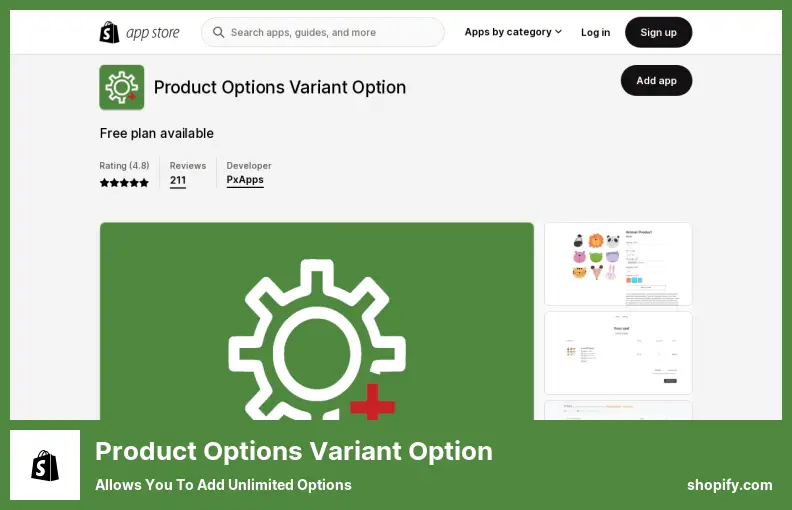 Product Options Variant Option - Allows You to Add Unlimited Options