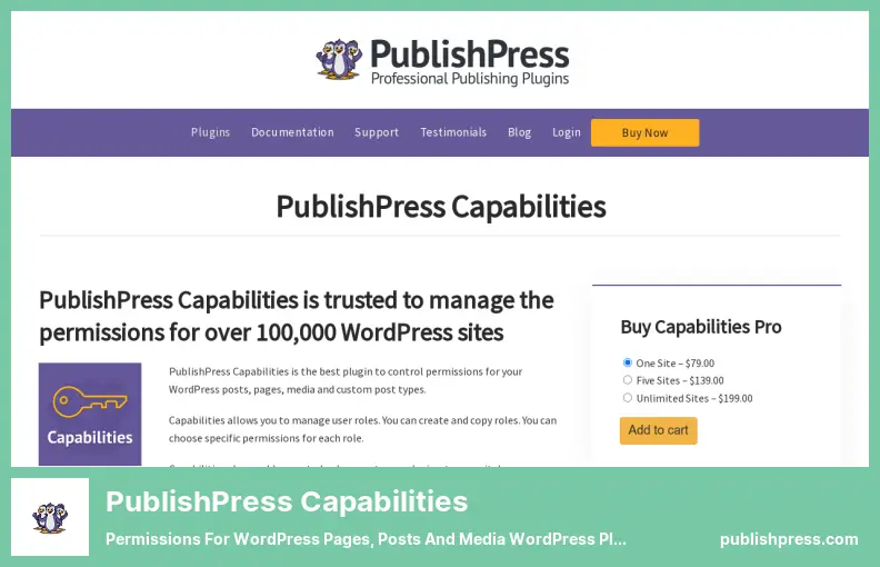 PublishPress Capabilities Plugin - Permissions for WordPress Pages, Posts and Media WordPress Plugin