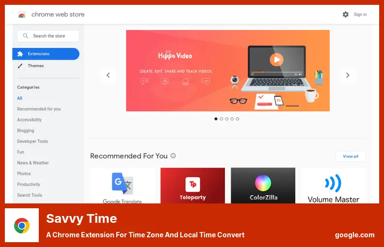 Savvy Time - A Chrome Extension for Time Zone and Local Time Convert