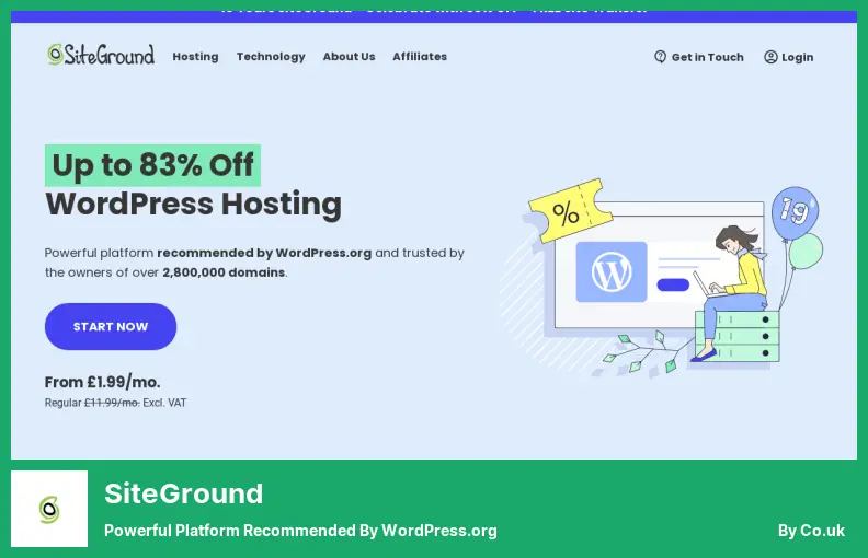 SiteGround - Powerful Platform Recommended By WordPress.org