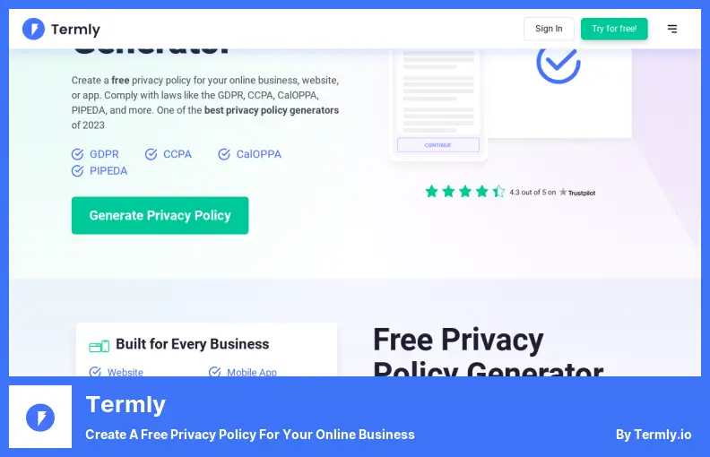Termly - Create a Free Privacy Policy for Your Online Business