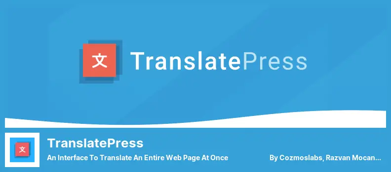 TranslatePress Plugin - an Interface to Translate an Entire Web Page At Once