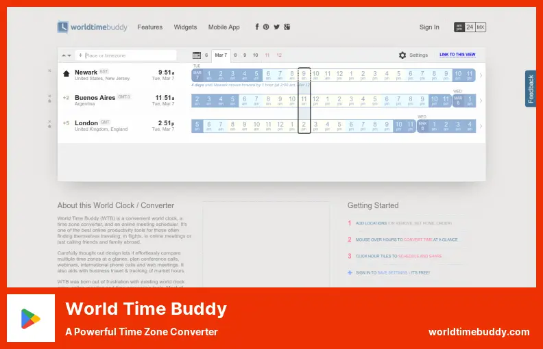 World Time Buddy - a Powerful Time Zone Converter