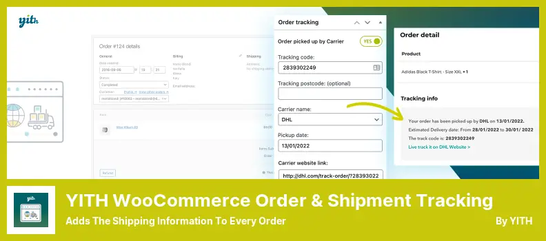 YITH WooCommerce Order & Shipment Tracking Plugin - Adds The Shipping Information to Every Order