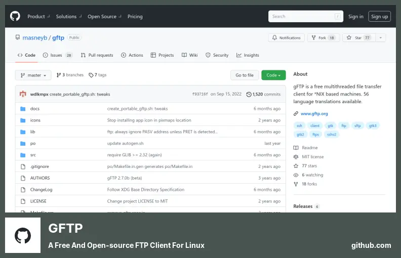 gFTP - a Free and Open-source FTP Client for Linux
