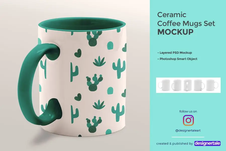 Ceramic Coffee Mugs Mockup Set - 