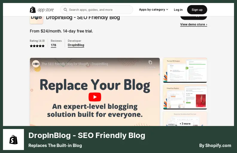DropInBlog ‑ SEO Friendly Blog - Replaces The Built-in Blog