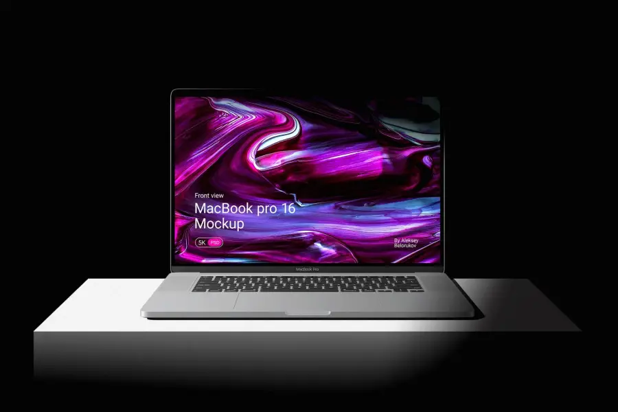 Free Macbook Pro 16 Mockup Front View - 