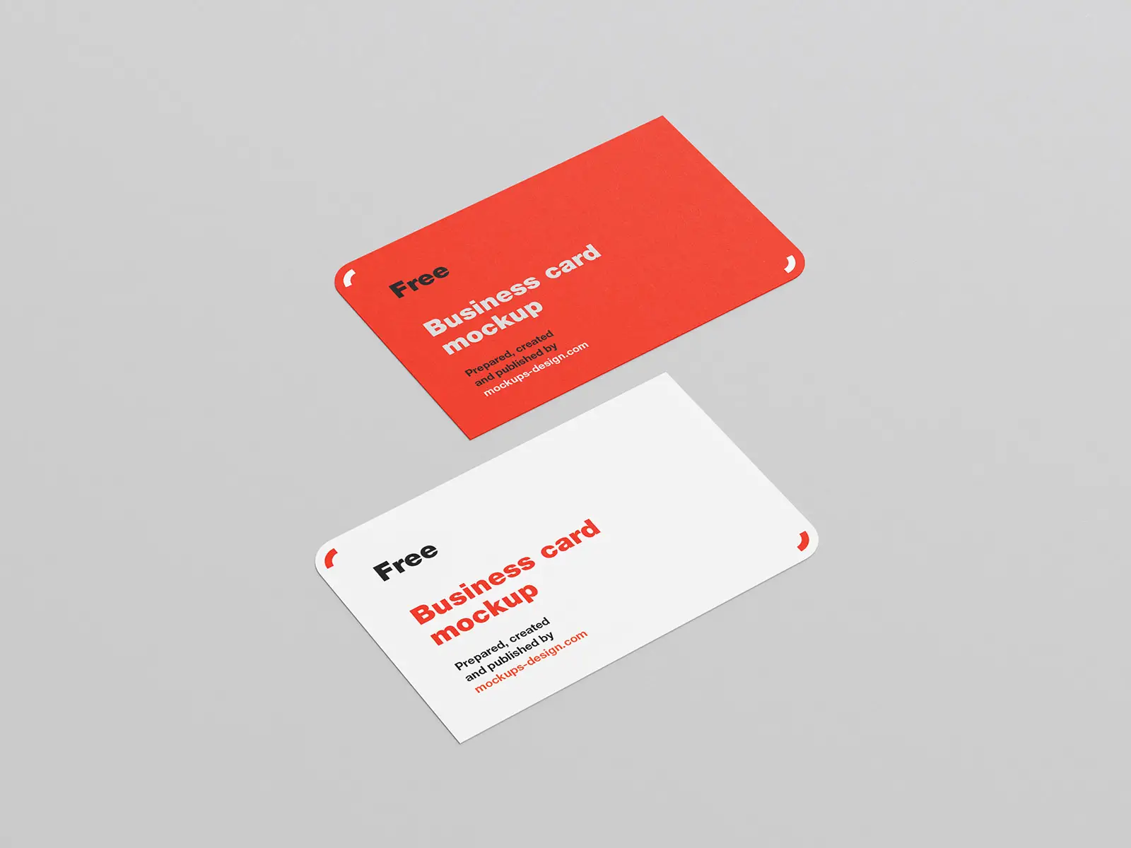 Two Rounded Corner Business Card Mockup - 