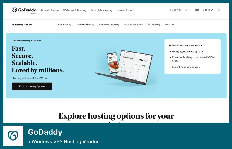 GoDaddy - a Windows VPS Hosting Vendor