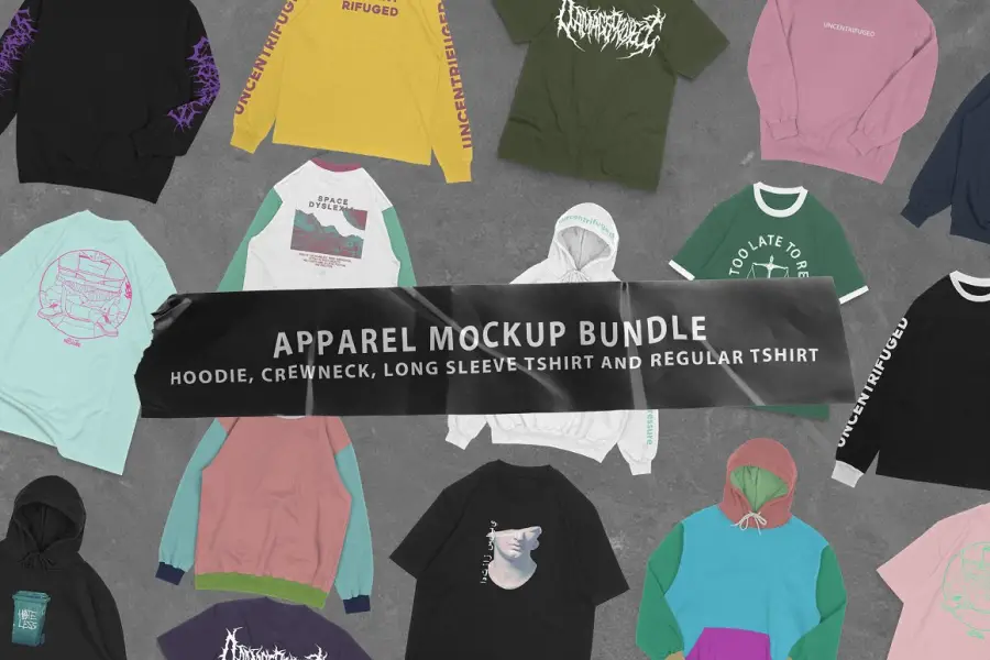 Realistic Apparel Mockup Bundle - 