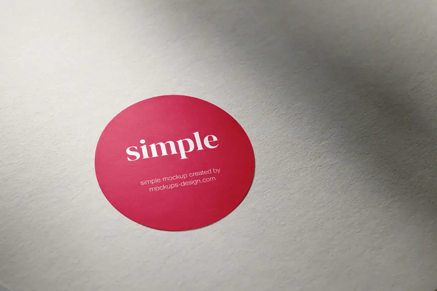 Simple round sticker mockup - 
