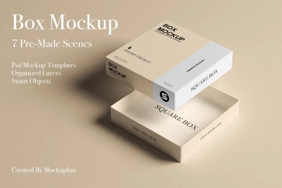 Square Box Mockup Set - 