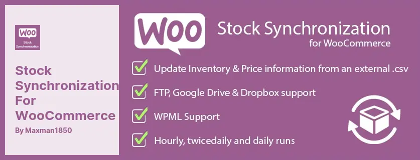 Stock Synchronization for WooCommerce Plugin - WooCommerce Inventory Synchronized With External Inventory
