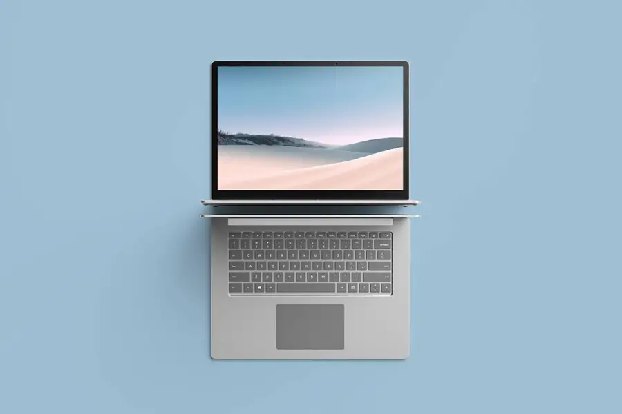 Top View Surface Laptop 3 Mockup - 