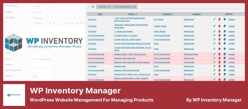 WP Inventory Manager Plugin - WordPress Website Management for Managing Products