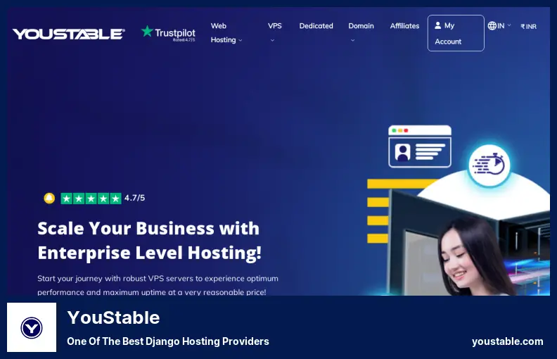 YouStable - One of The Best Django Hosting Providers