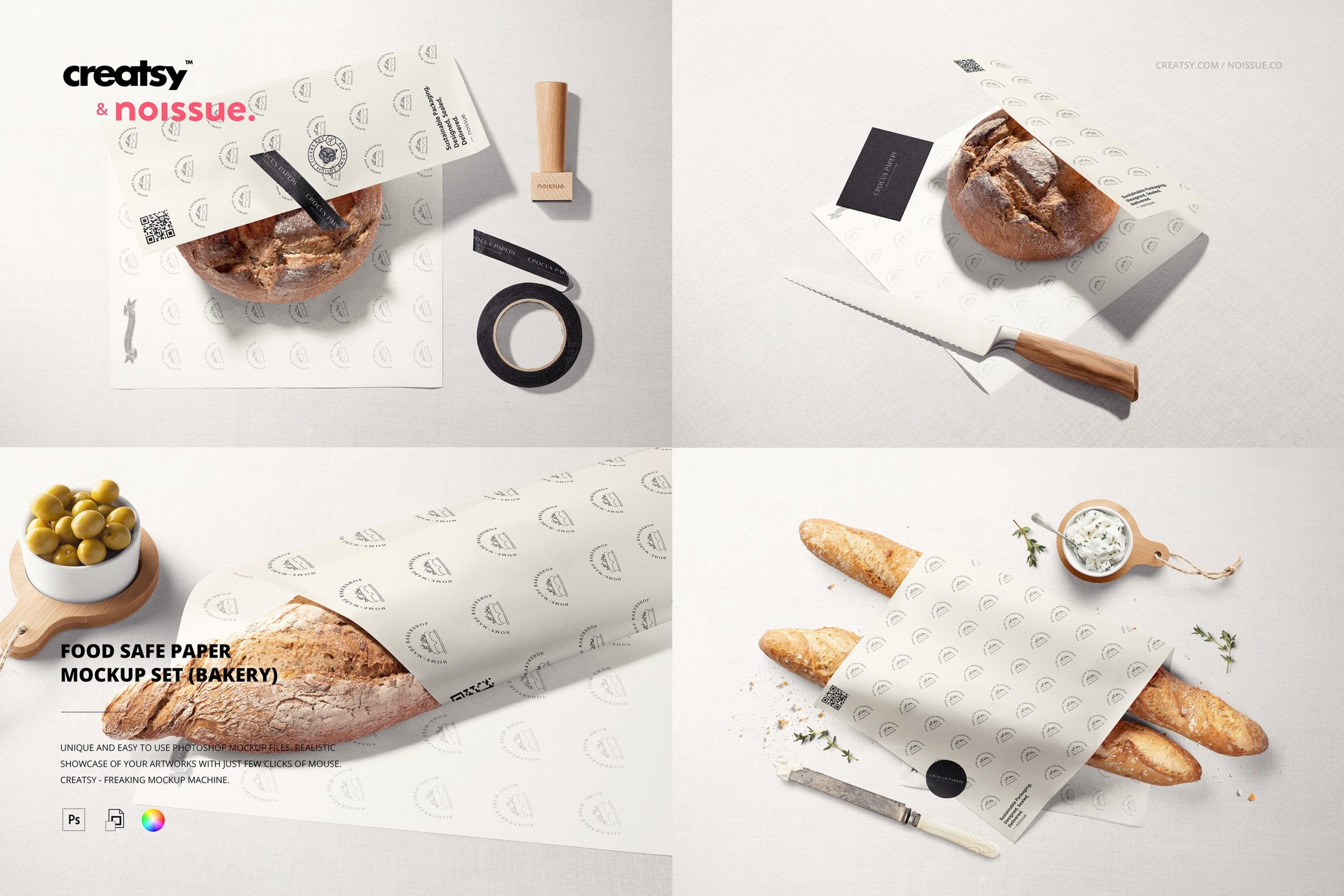 Noissue Food Safe Paper Mockup Set - 