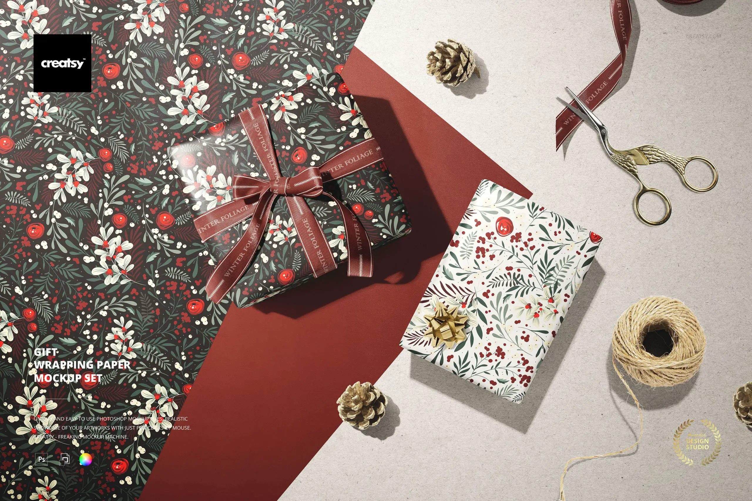 Wrapping Paper Mockup Set - 