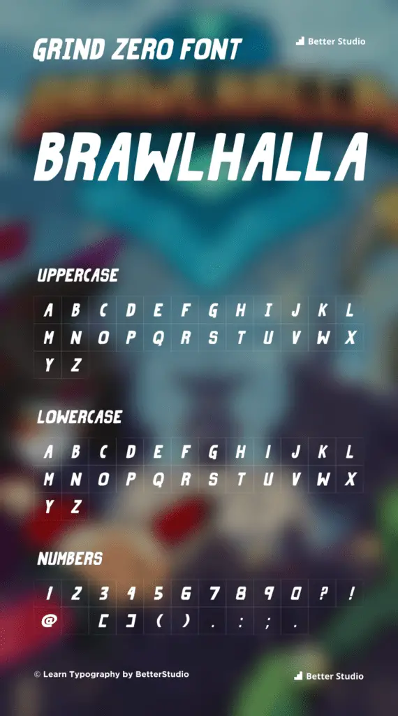 Brawlhalla Font: Download Free Font Now 2 brawlhalla font preview betterstudio.com