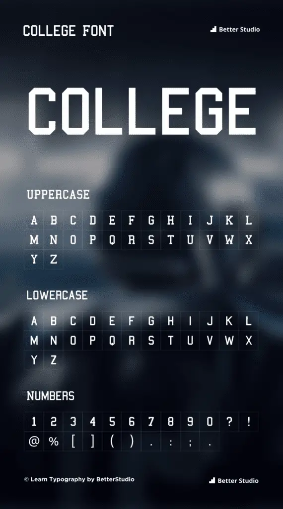 College Font: Download Free Font Now 2 college font preview betterstudio.com