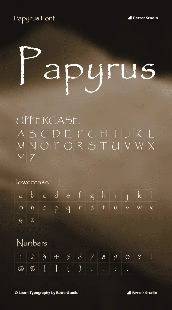 Papyrus Font: Download Free Font Now 2 papyrus font preview betterstudio.com