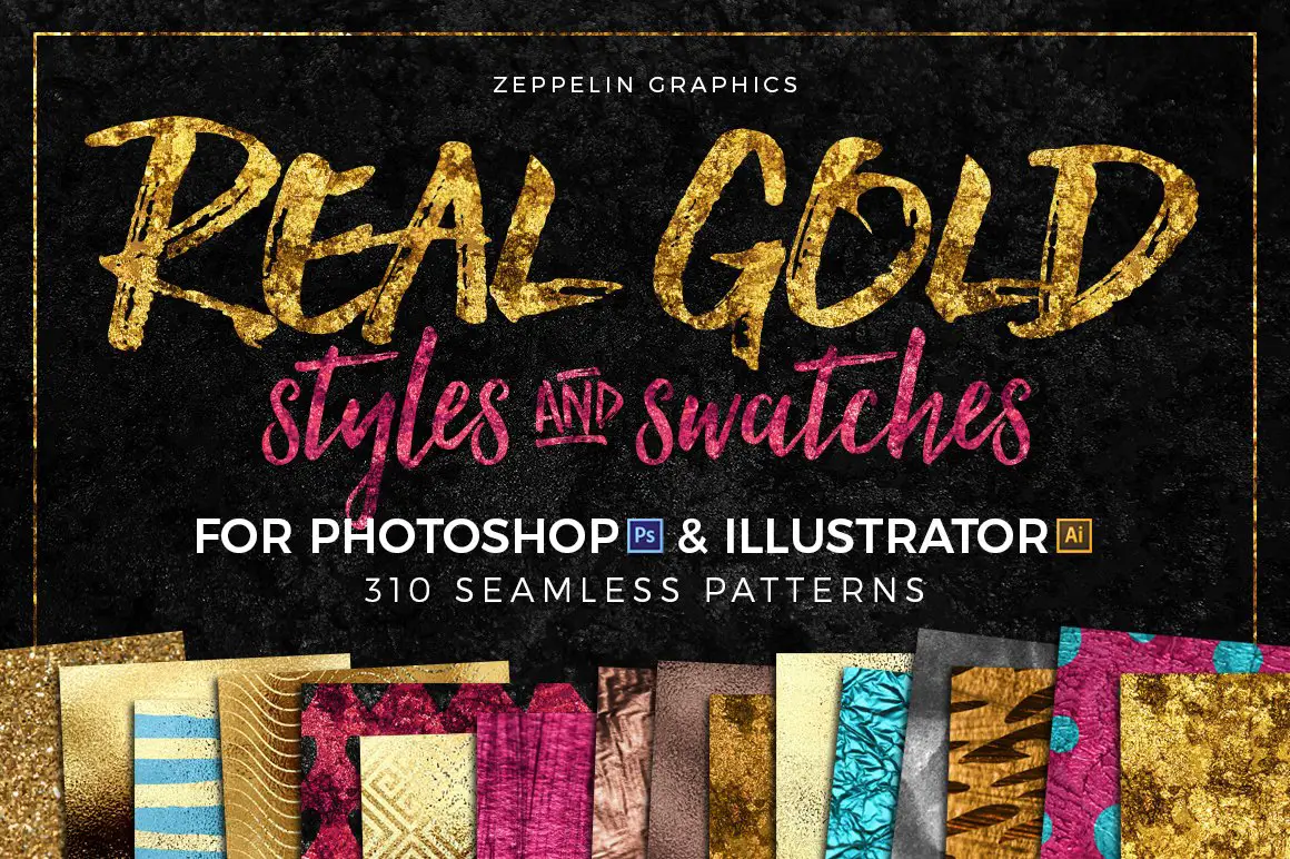 300+ Gold Glitter Foil Styles - 